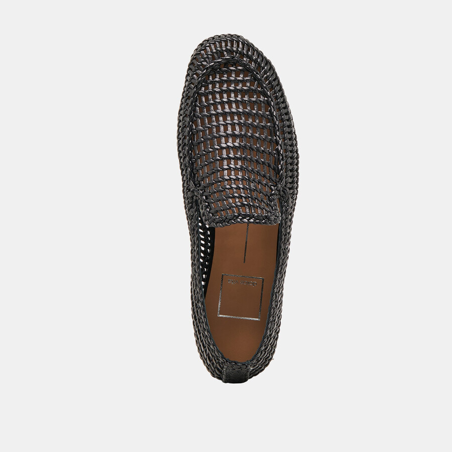 armond flats black woven leather