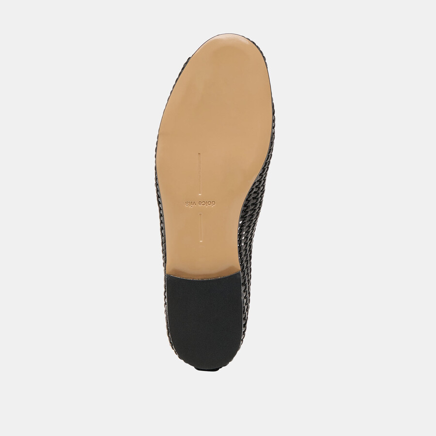 armond flats black woven leather