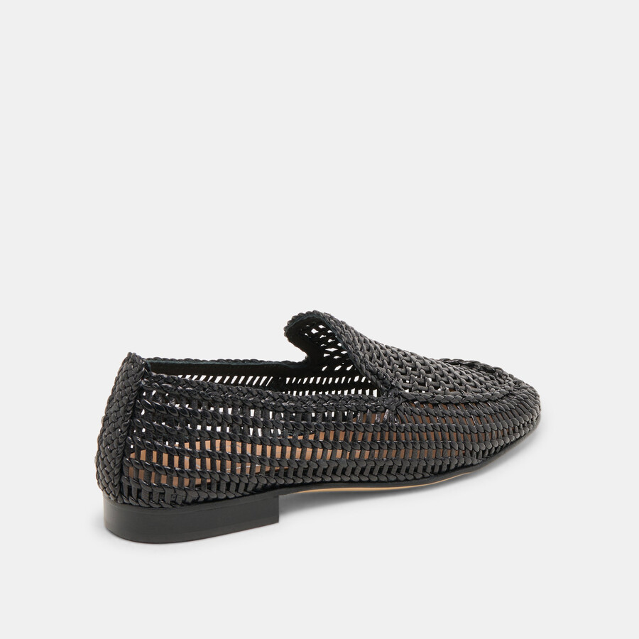 armond flats black woven leather