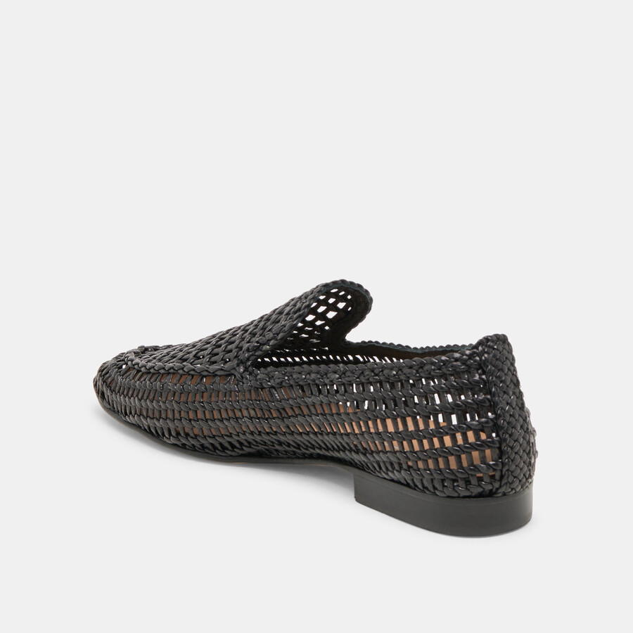armond flats black woven leather