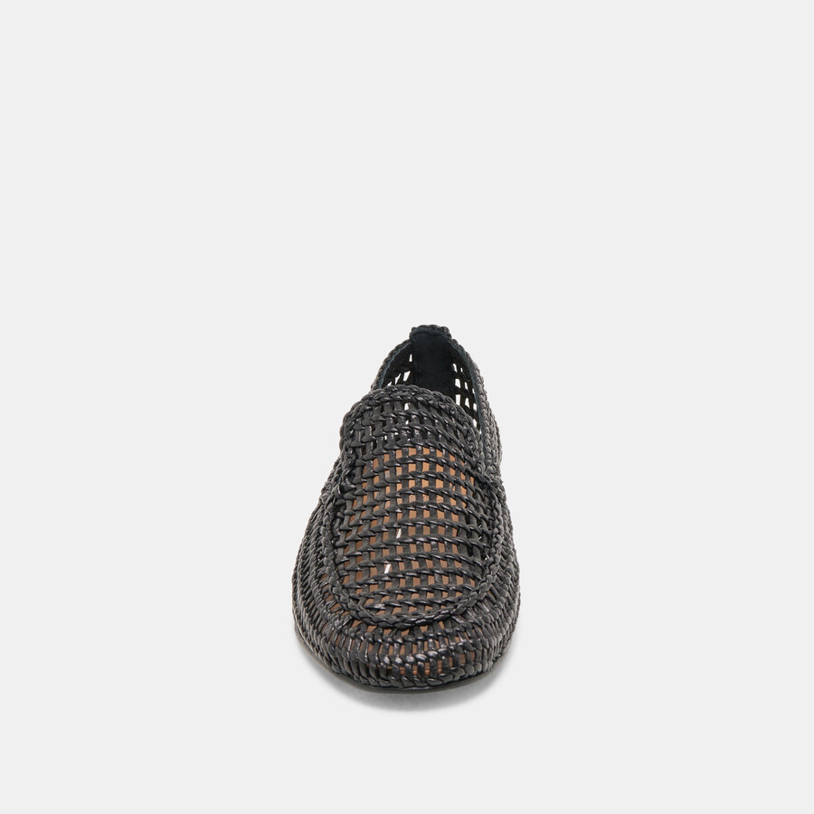 armond flats black woven leather