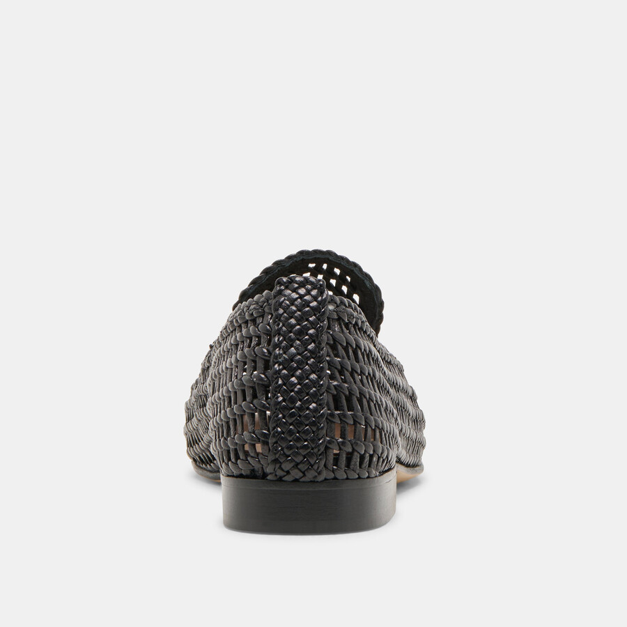 armond flats black woven leather