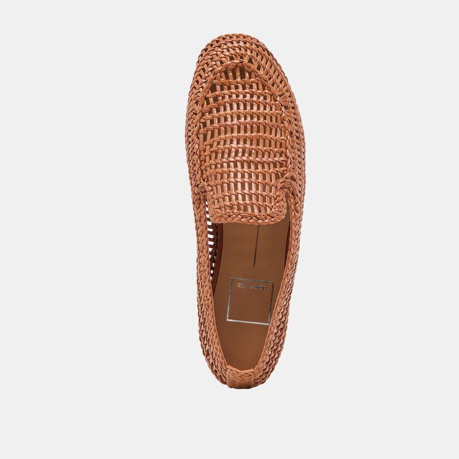 armond flats cognac woven leather