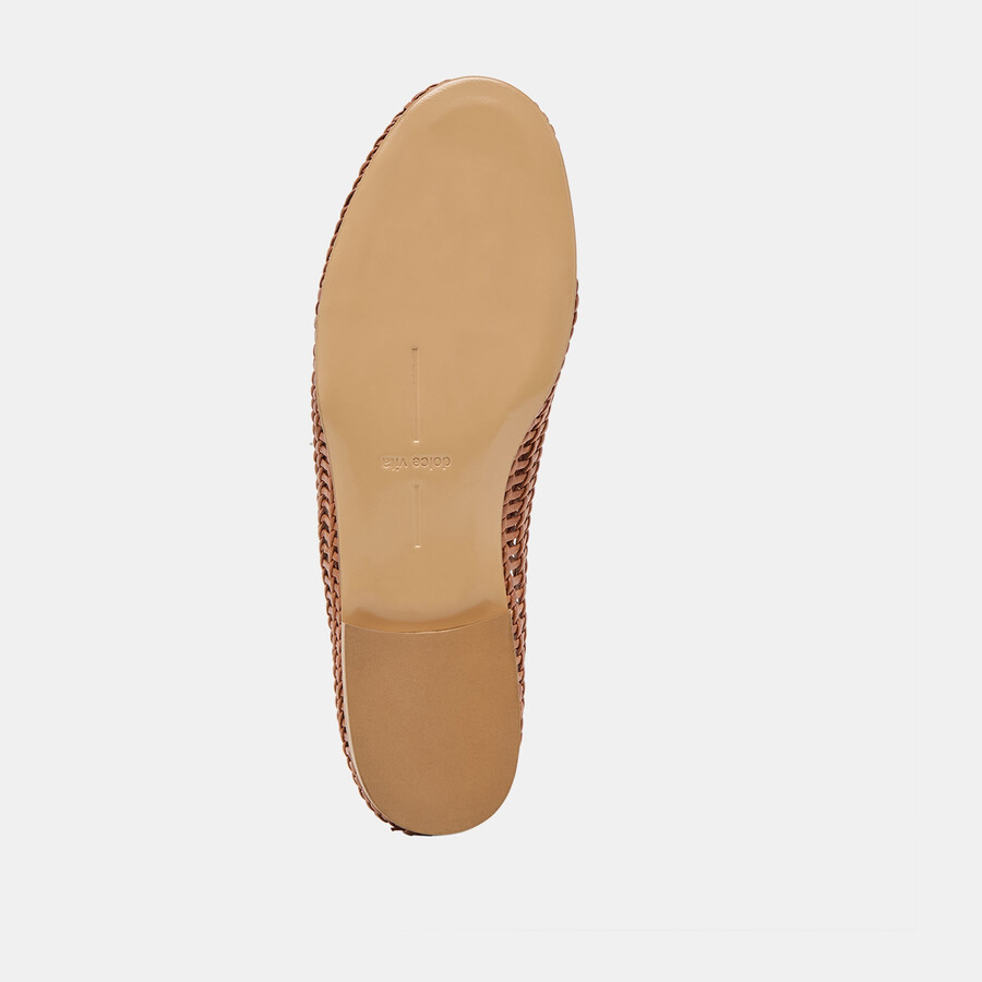 armond flats cognac woven leather