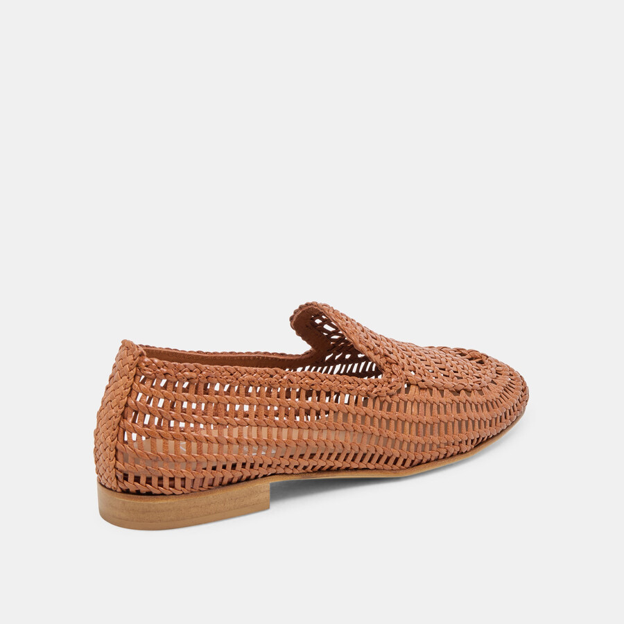 armond flats cognac woven leather