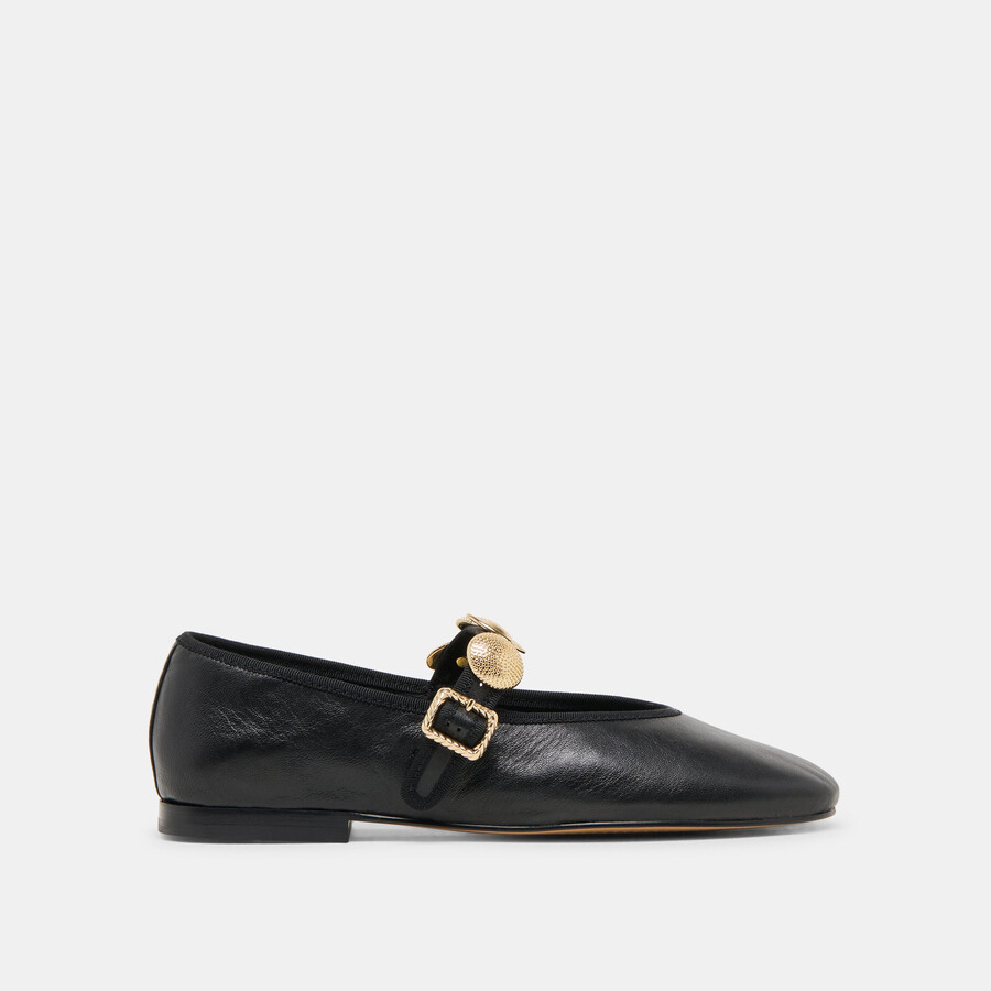 relan ballet flats black leather