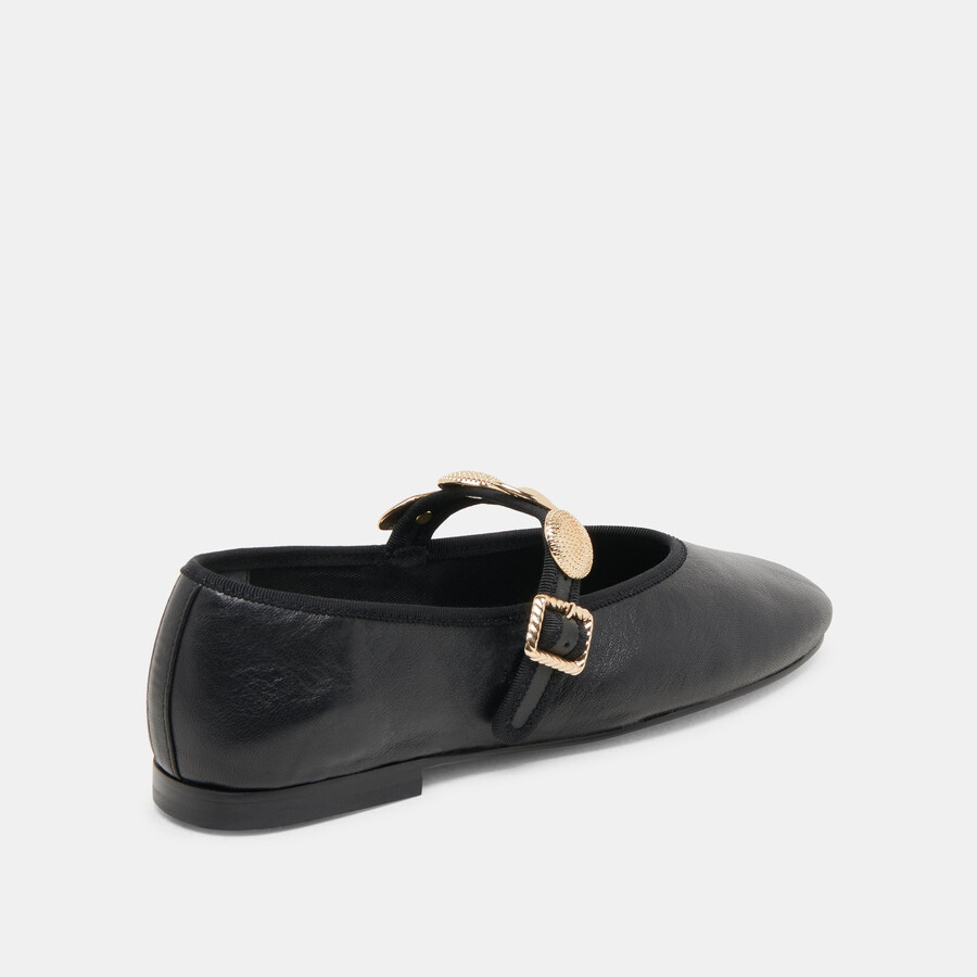 relan ballet flats black leather