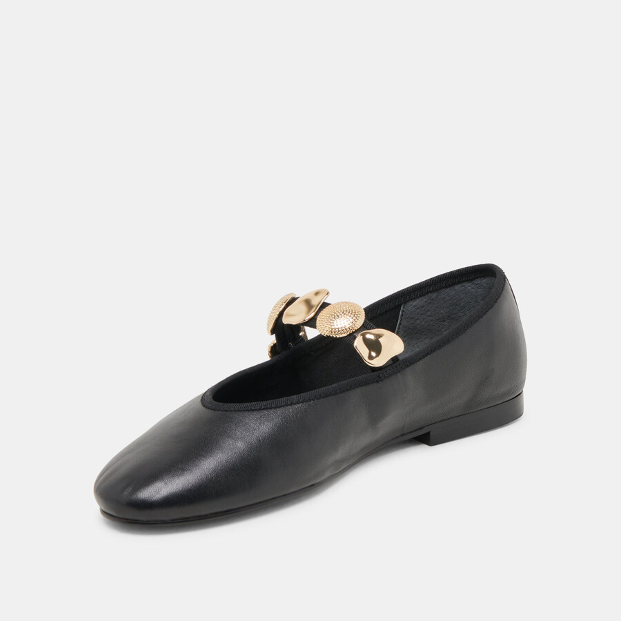 relan ballet flats black leather