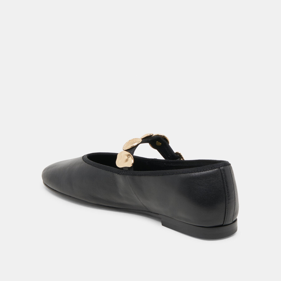 relan ballet flats black leather