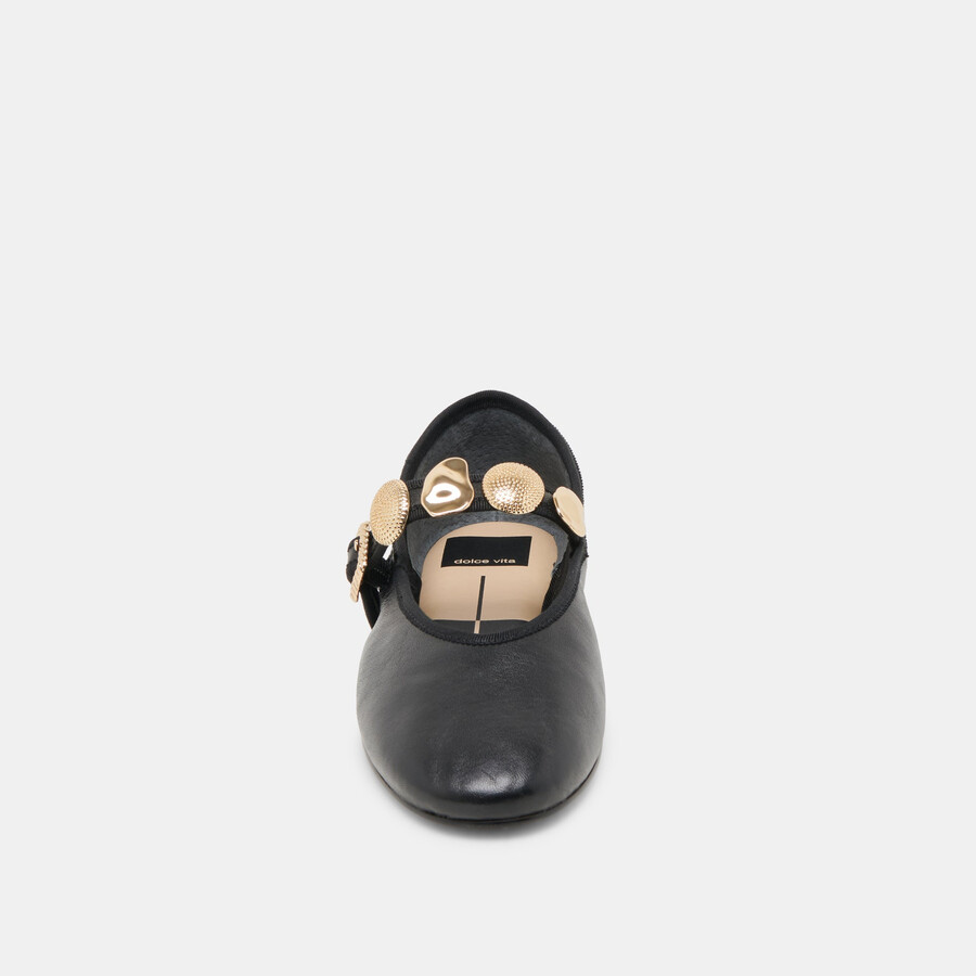 relan ballet flats black leather