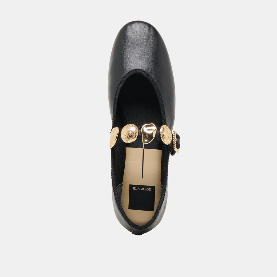 relan ballet flats black leather