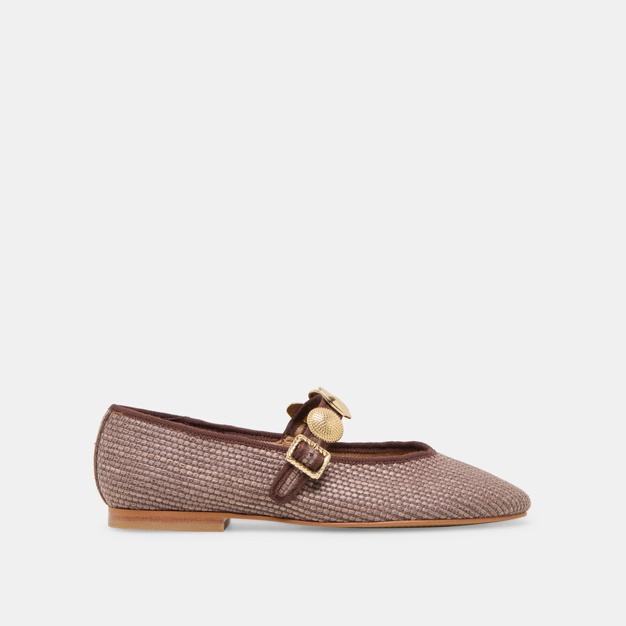 relan ballet flats walnut raffia