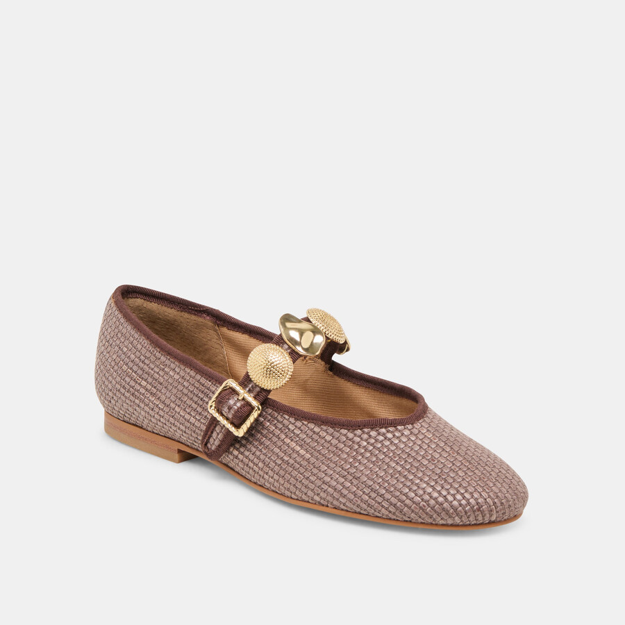 relan ballet flats walnut raffia