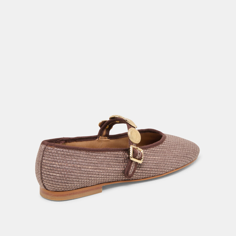relan ballet flats walnut raffia