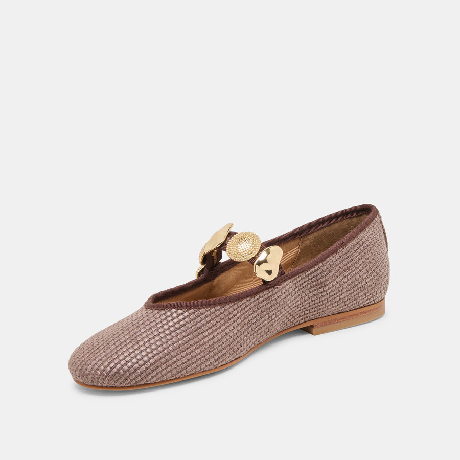 relan ballet flats walnut raffia