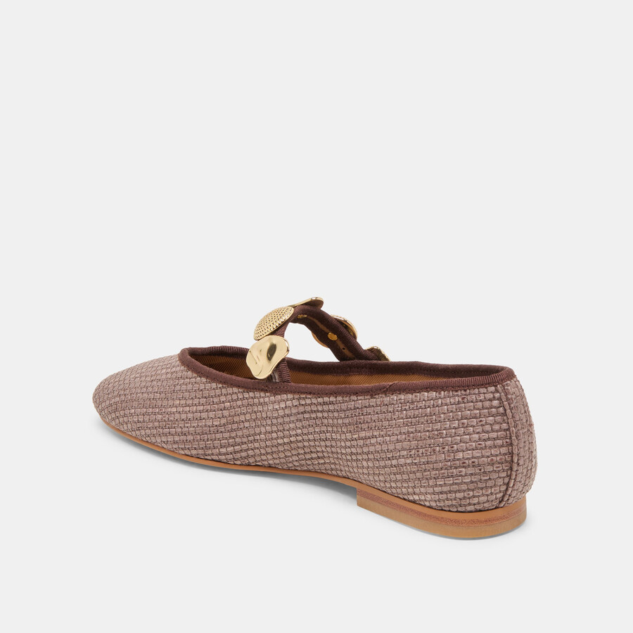 relan ballet flats walnut raffia