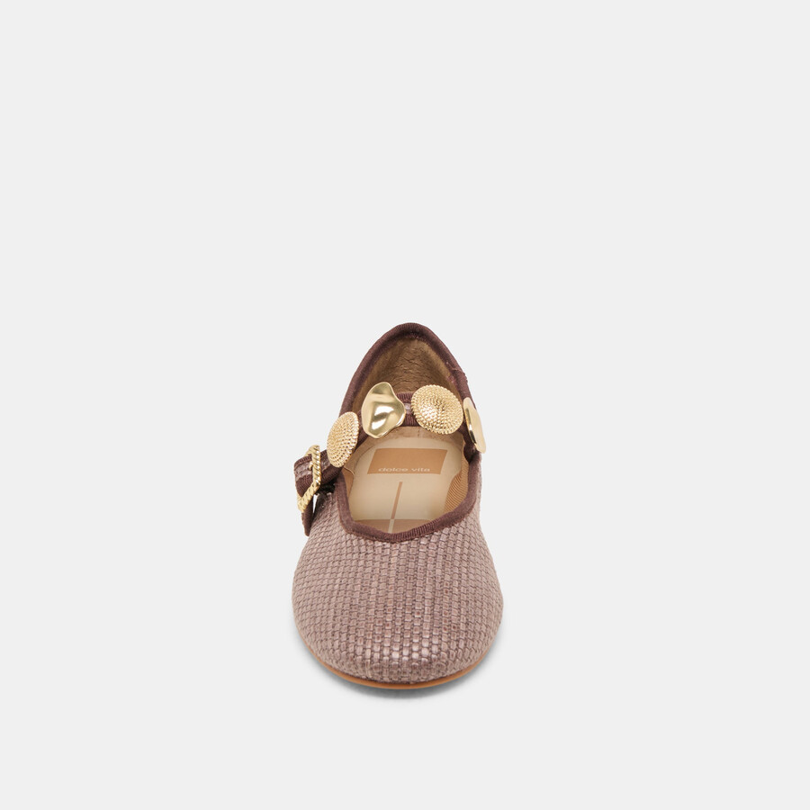 relan ballet flats walnut raffia