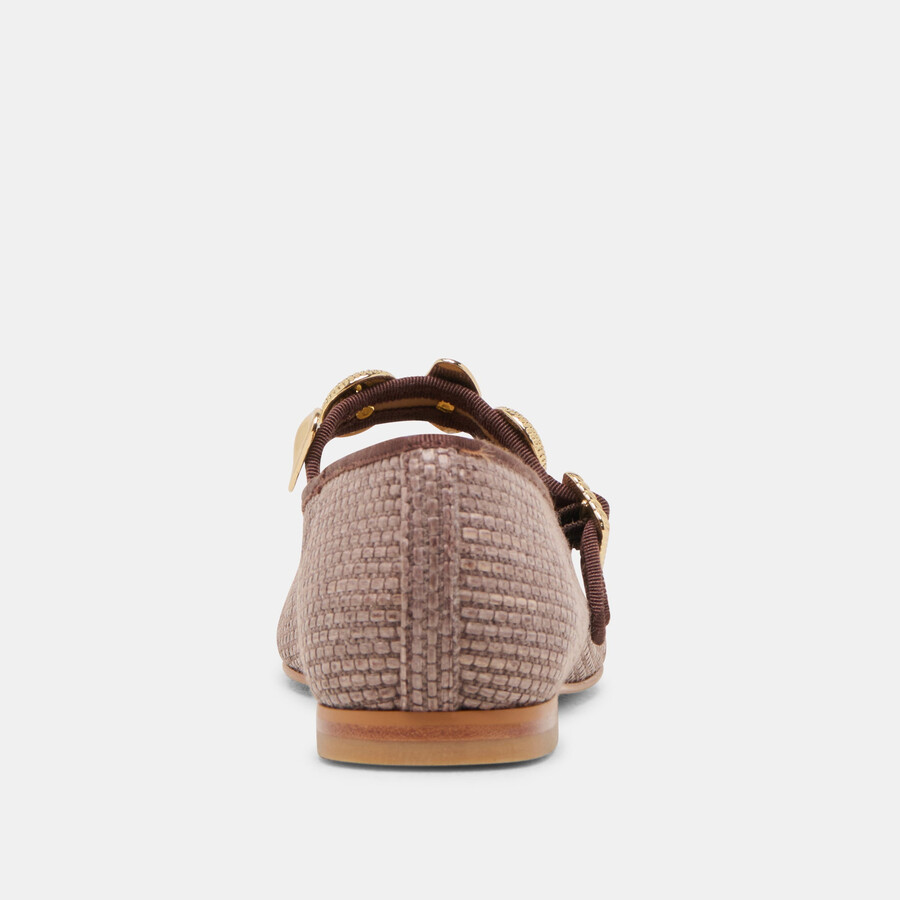 relan ballet flats walnut raffia