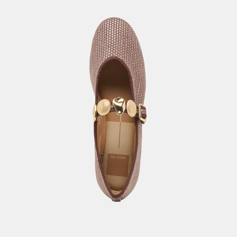 relan ballet flats walnut raffia
