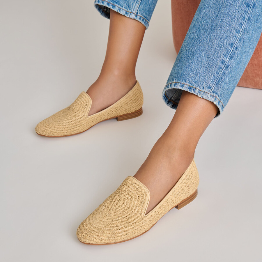 baylen flats natural woven raffia