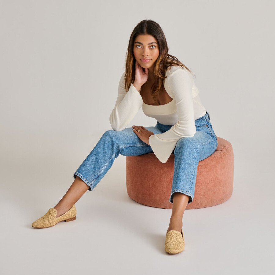 baylen flats natural woven raffia