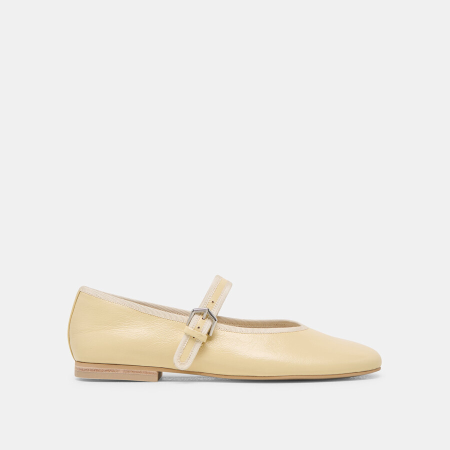 roslyn ballet flats light yellow leather
