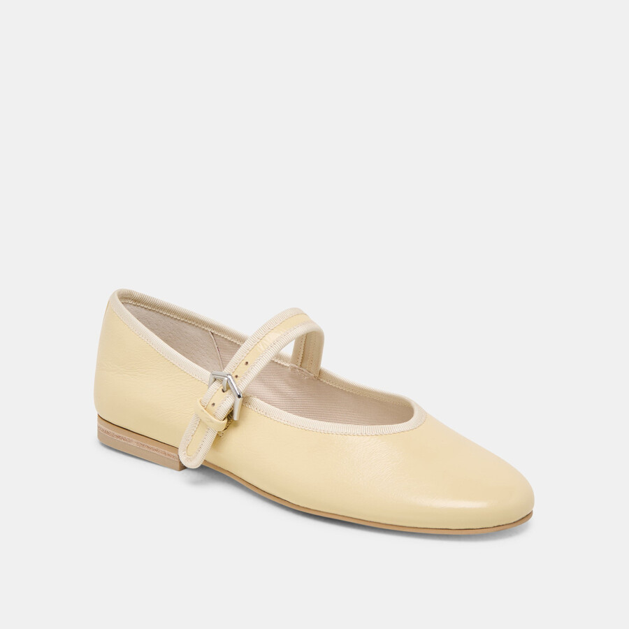 roslyn ballet flats light yellow leather