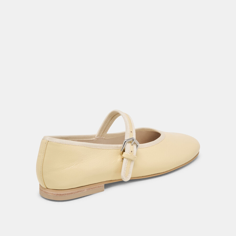 roslyn ballet flats light yellow leather