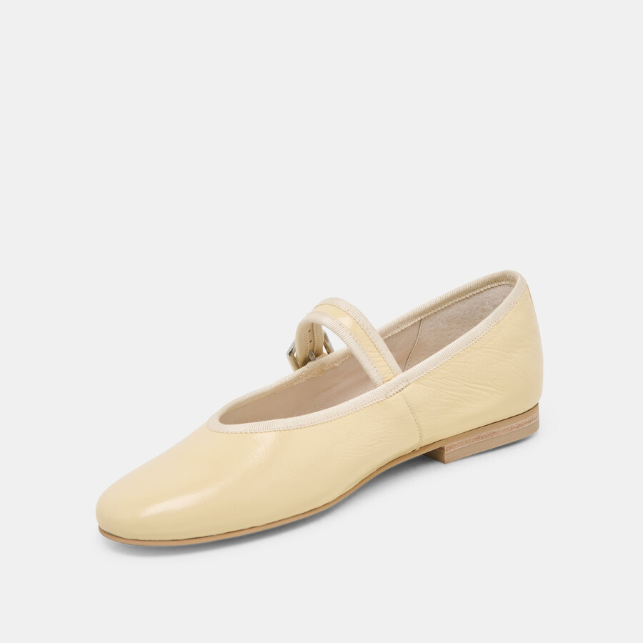 roslyn ballet flats light yellow leather
