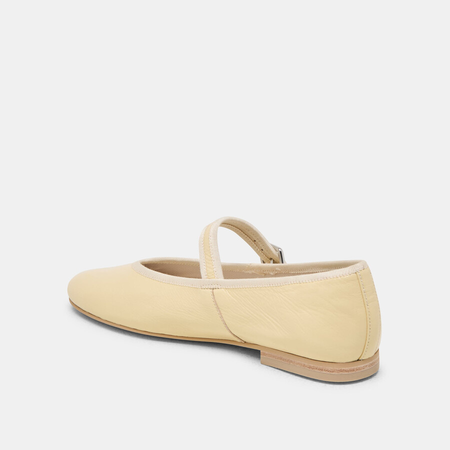 roslyn ballet flats light yellow leather
