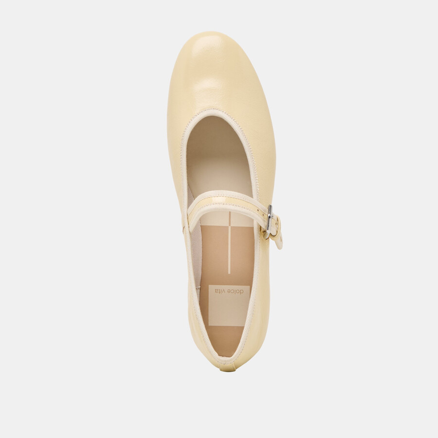 roslyn ballet flats light yellow leather