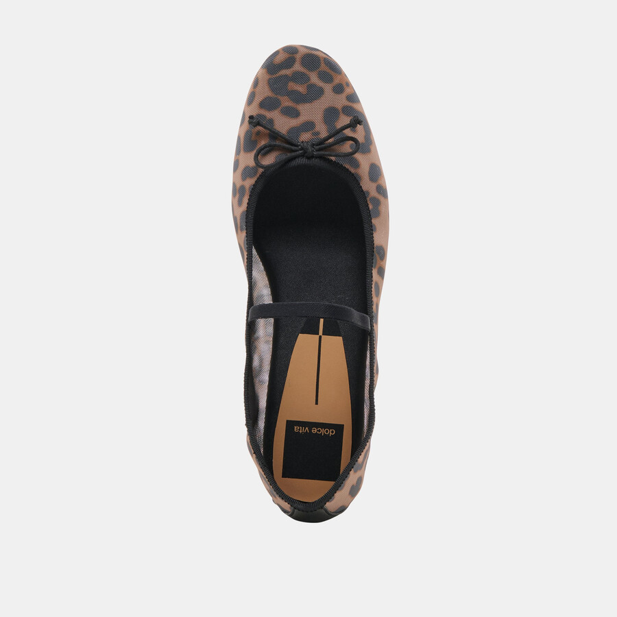 cadel ballet flats dk leopard mesh