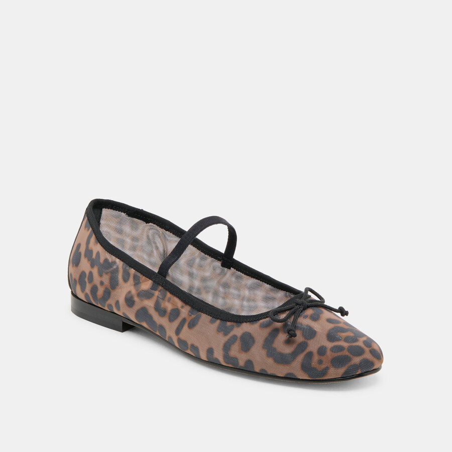 cadel ballet flats dk leopard mesh