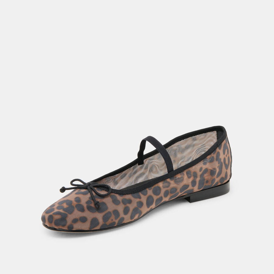 cadel ballet flats dk leopard mesh