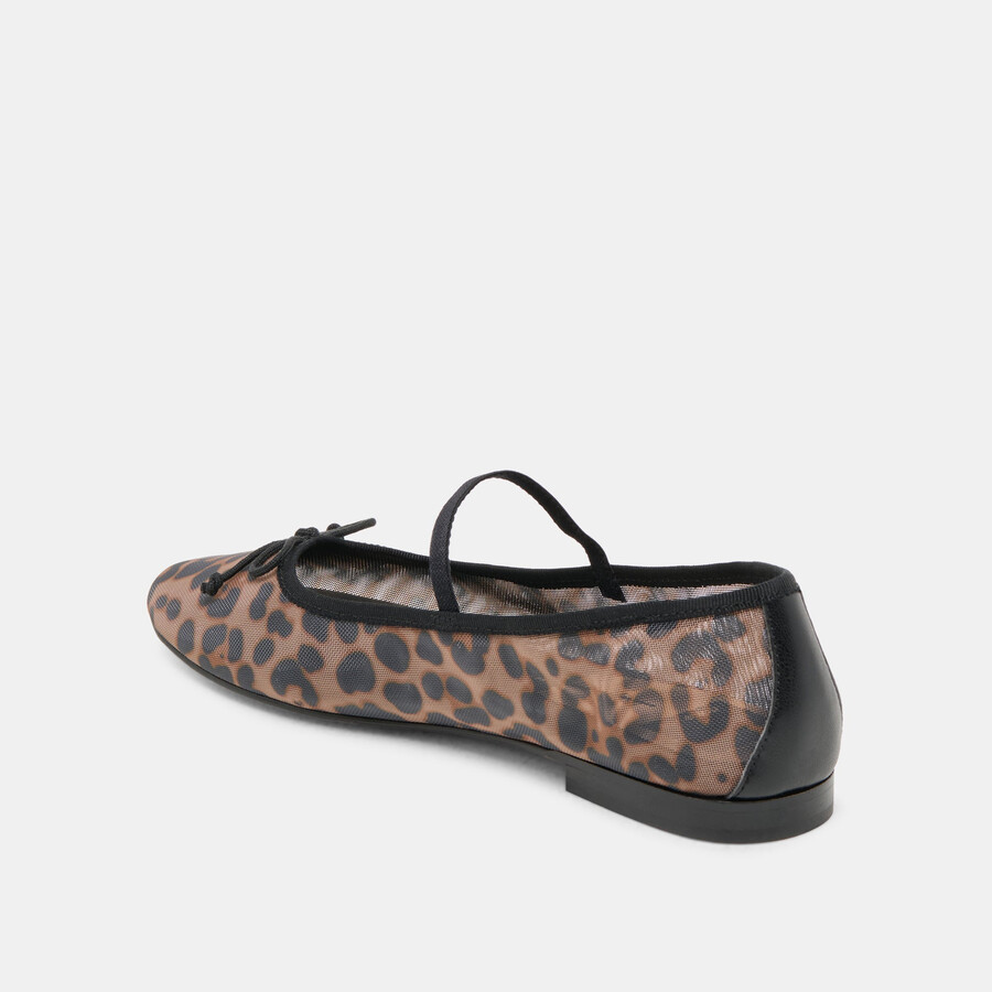 cadel ballet flats dk leopard mesh