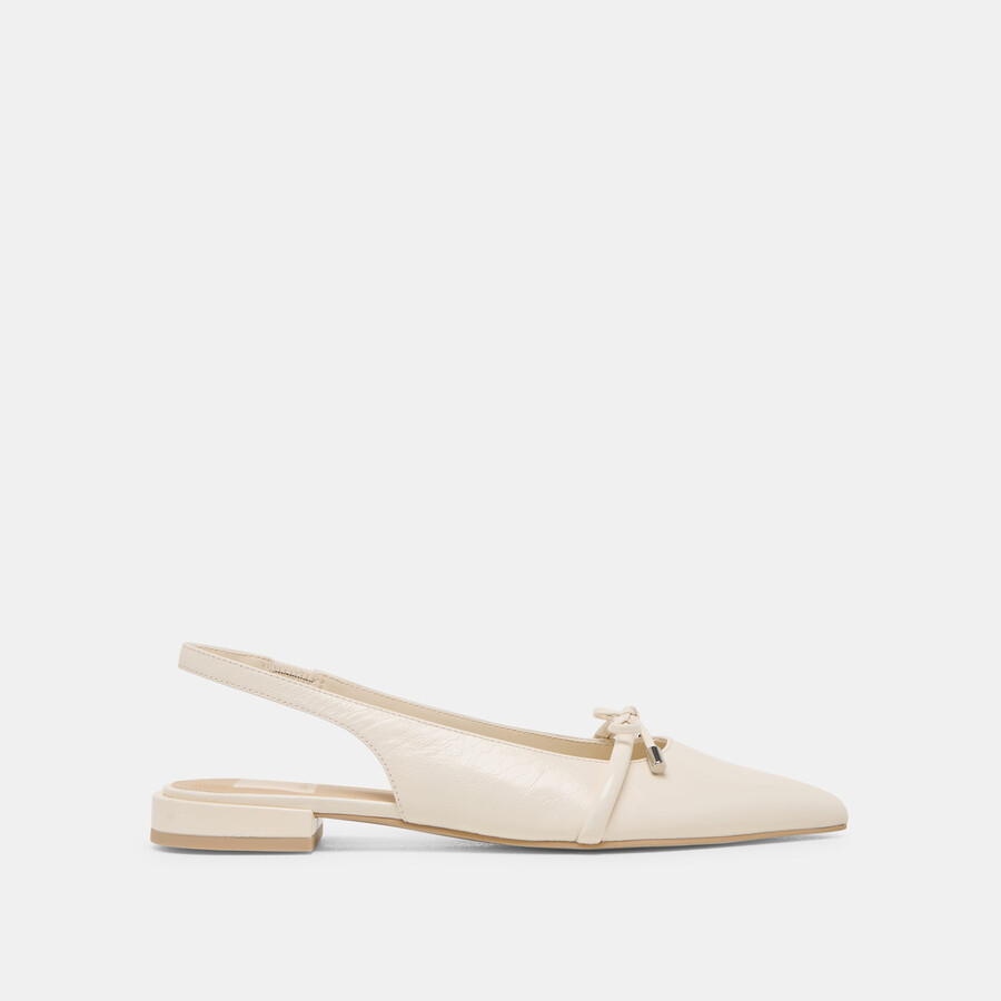 payge flats off white crinkle patent