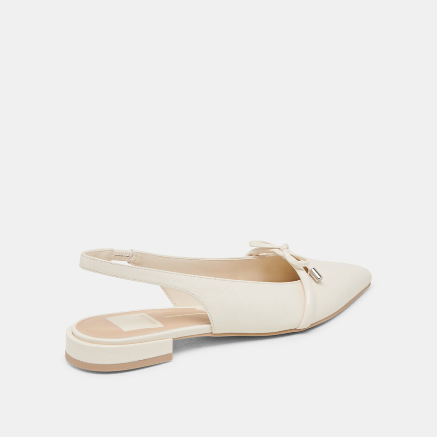 payge flats off white crinkle patent