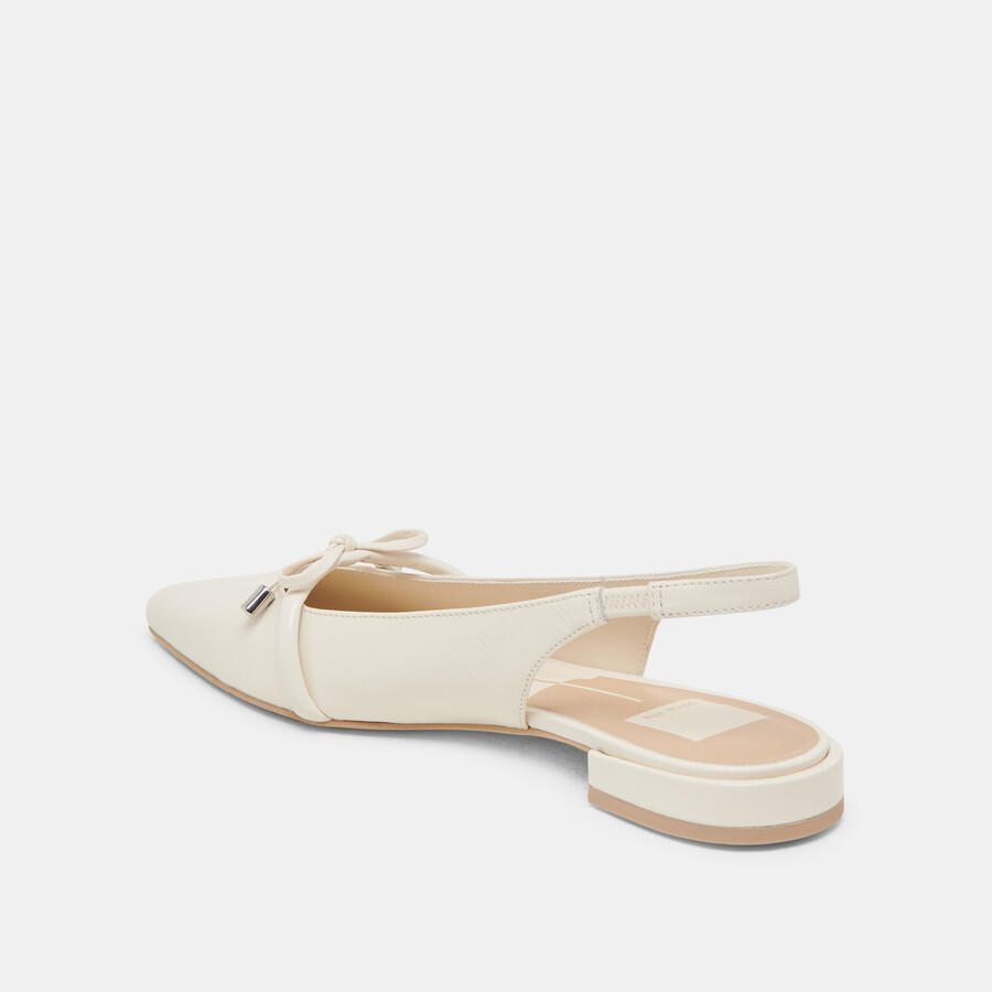payge flats off white crinkle patent