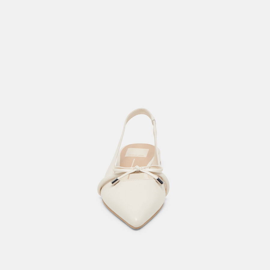payge flats off white crinkle patent