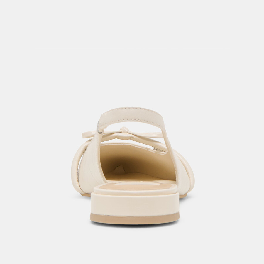 payge flats off white crinkle patent