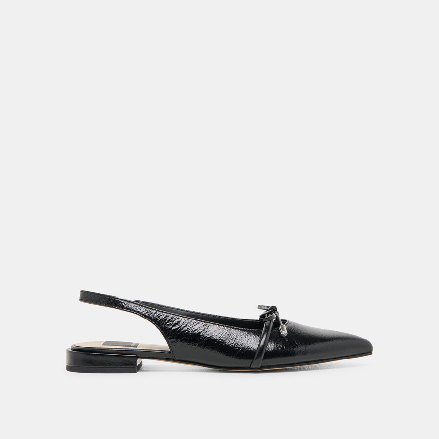 payge flats midnight crinkle patent
