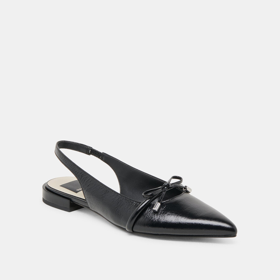 payge flats midnight crinkle patent