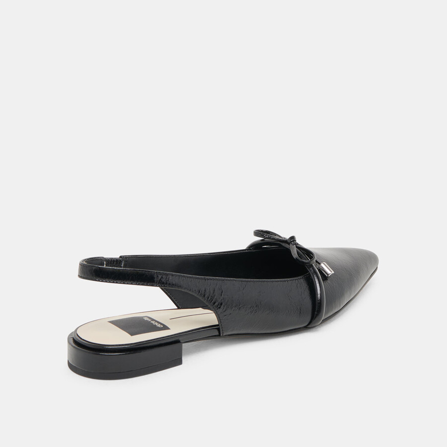 payge flats midnight crinkle patent