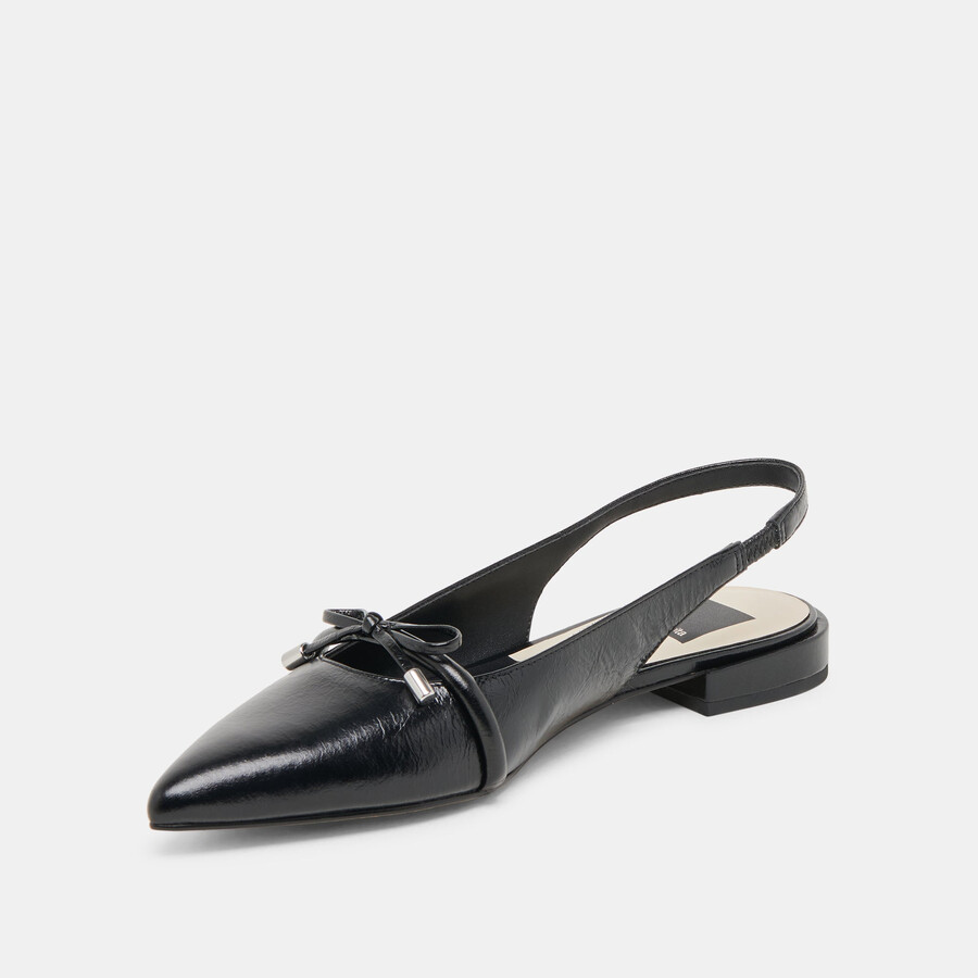 payge flats midnight crinkle patent