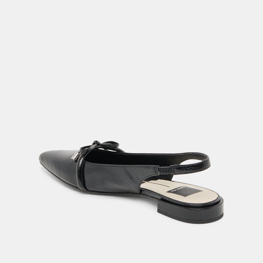 payge flats midnight crinkle patent
