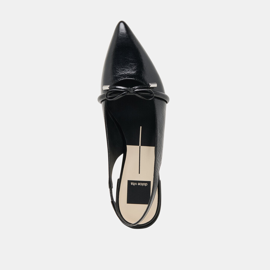 payge flats midnight crinkle patent