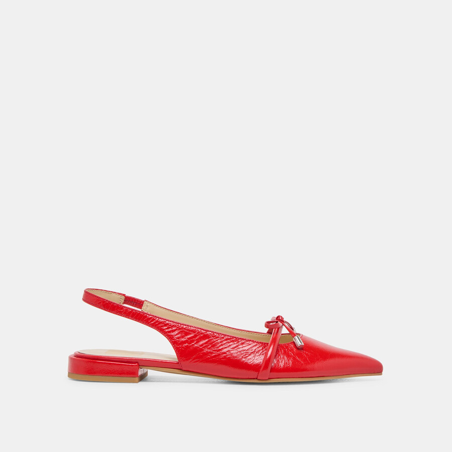 payge flats chili crinkle patent