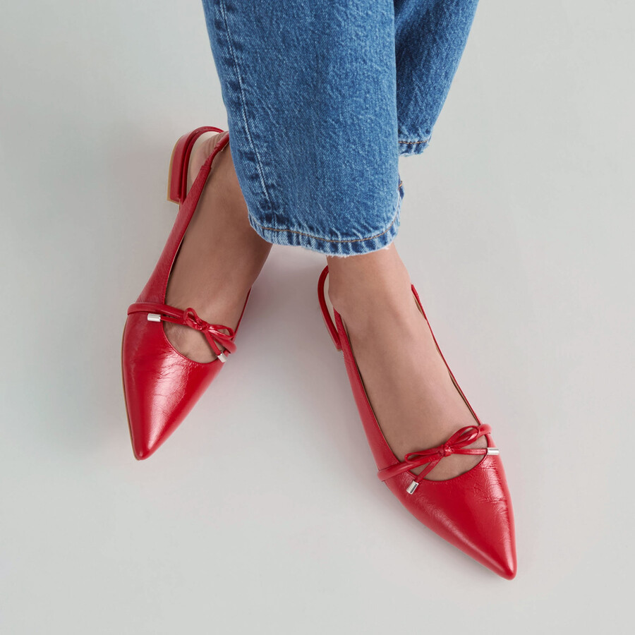 payge flats chili crinkle patent