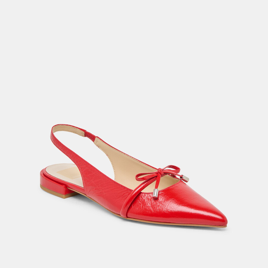 payge flats chili crinkle patent