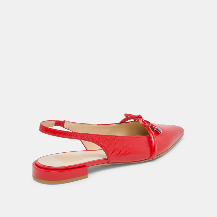 payge flats chili crinkle patent